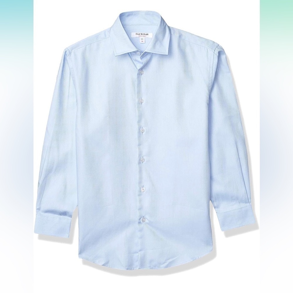 Isaac Mizrahi Boys 100% Cotton Twill Dress Shirt - Size 5